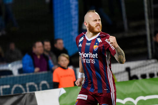 Djurgårdens Magnus Eriksson jublar