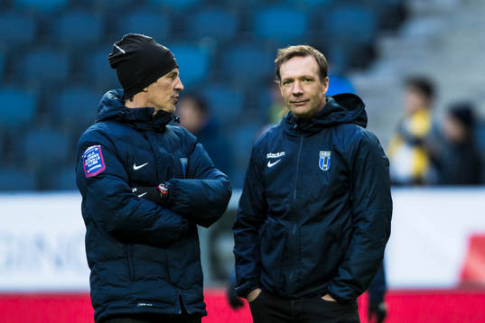 Sirius tränare Kim Bergstrand (h) och tränare Thomas