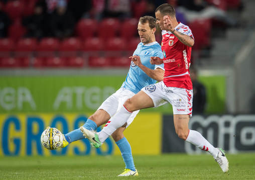 Malmö FFs Magnus Wolff Eikrem och Kalmars Melker Hallberg