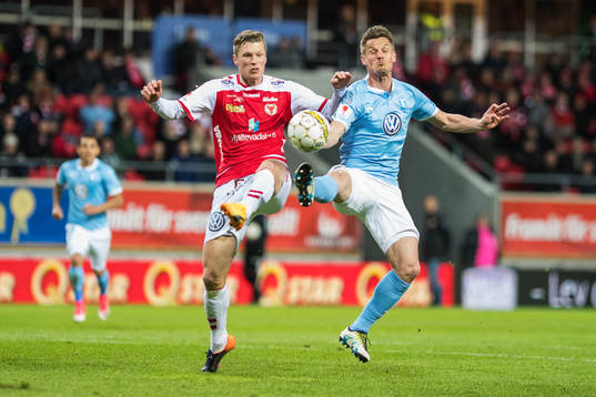 Kalmars Viktor Elm och Malmö FFs Markus Rosenberg