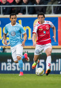 Malmö FFs Yoshimar Yotún och Kalmars Romário Pereira