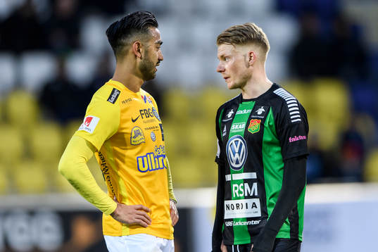Falkenbergs Amin Nazari och GAIS Johan Svahn
