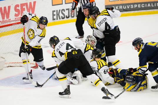 Brynäs Linus Ölund, målvakt David Rautio, Jonathan Pudas