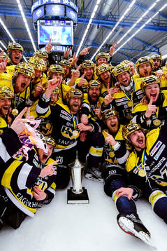 s spelare jublar med pokalen