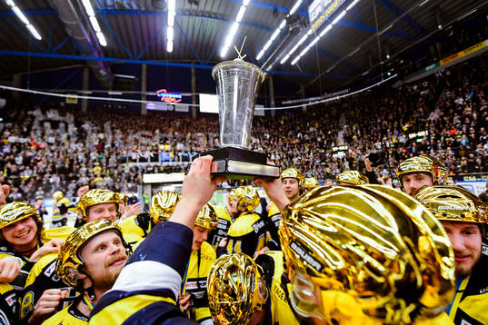 s spelare jublar med pokalen