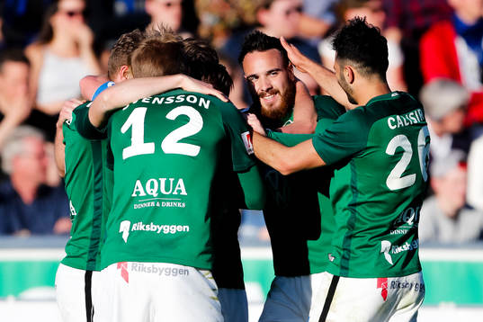 Jönköpings spelare jublar