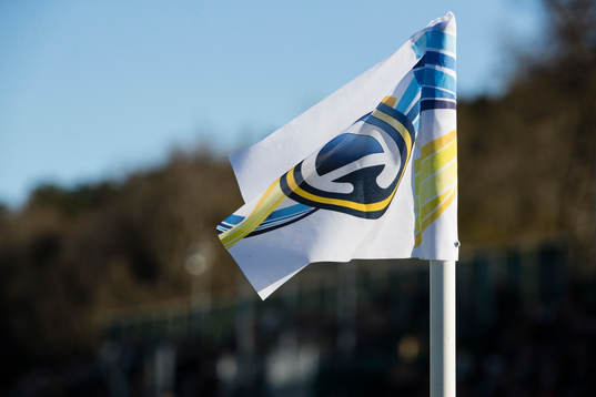 En hörnflagga med Allsvenskaemblemet