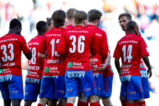 Helsingborgs spelare jublar