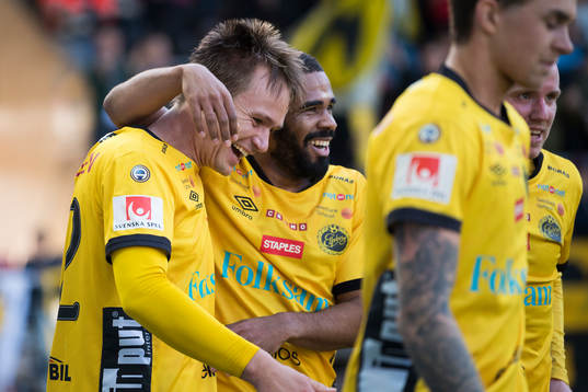 Elfsborgs Viktor Prodell och Alex Dyer jublar