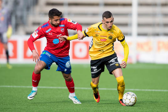 Elfsborgs Arian Kabashi och Helsingborgs Moustafa Zeidan