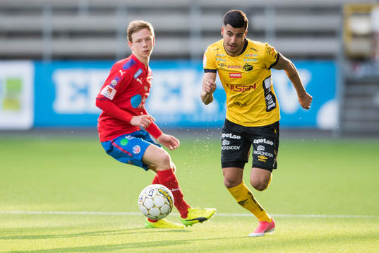 Elfsborgs Arian Kabashi och Helsingborgs Pelle Rosenlind