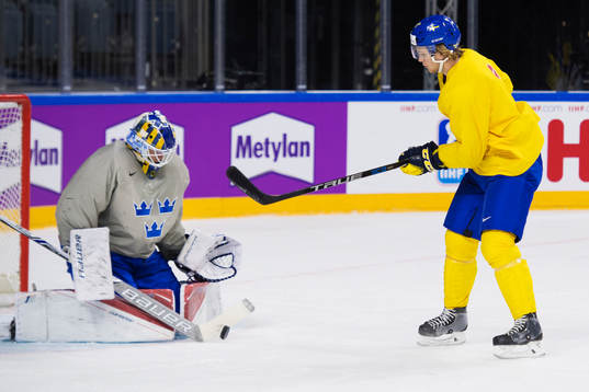 Målvakten Viktor Fasth räddar ett skott från William