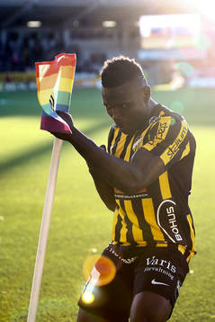 Häckens Alhassan Kamara jublar