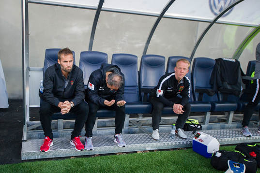 Brommapojkarnas tränare Olof Mellberg och assisterande