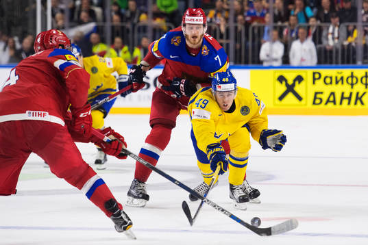 Rysslands Ivan Telegin och Sveriges Victor Rask
