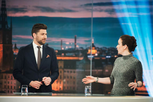 Björn Oldeen och Lena Sundqvist i studion