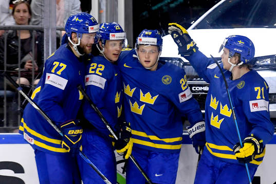 Sveriges Victor Hedman, Joel Eriksson Ek, William Nylander
