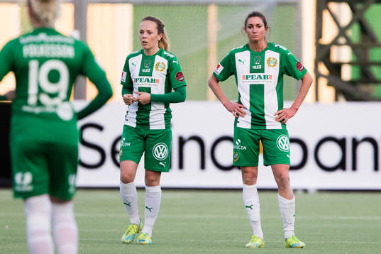 Hammarbys Cathrine Dahlström och Madeleine Tegström deppar