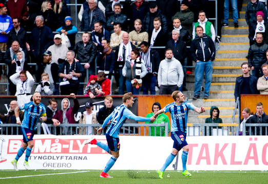 Djurgårdens Gustav Engvall gör 0-2 och jublar