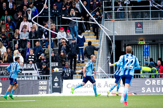 Djurgårdens Gustav Engvall gör 0-1 och jublar