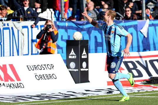 Djurgårdens Gustav Engvall jublar