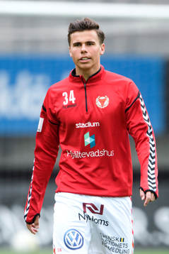 Kalmars Herman Hallberg innan fotbollsmatchen i Allsvenskan