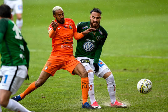 AFC Eskilstunas Ferid Ali och Jönköpings Dzenis Kozica