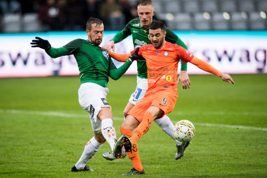 AFC Eskilstunas Sasa Matic och Jönköpings Fredric Fendrich