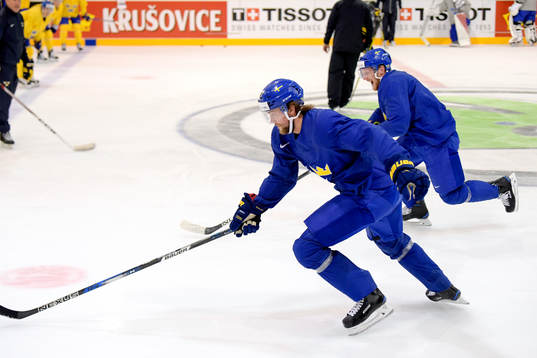 Victor Hedman och Gabriel Landeskog på Sveriges