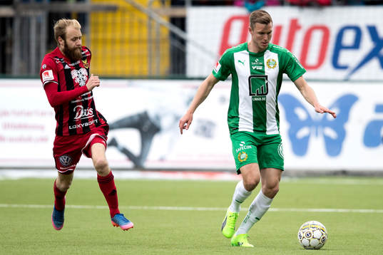 Hammarbys Richard Magyar och Östersunds Curtis Edwards