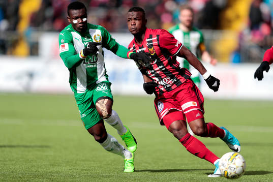 Hammarbys Joseph Aidoo och Östersunds Salisu Abdullahi Gero
