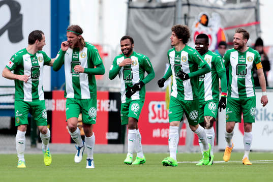Hammarbys Serge-Junior Martinsson Ngouali jublar med
