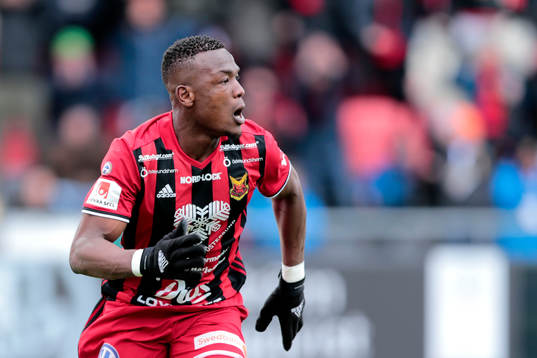 Östersunds Salisu Abdullahi Gero jublar