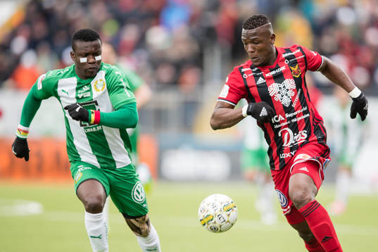 Hammarbys Joseph Aidoo mot Östersunds Alhaji Gero