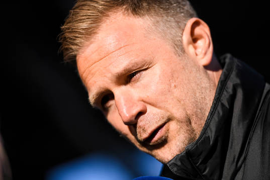 Malmö FFs tränare Magnus Pehrsson före fotbollsmatchen i
