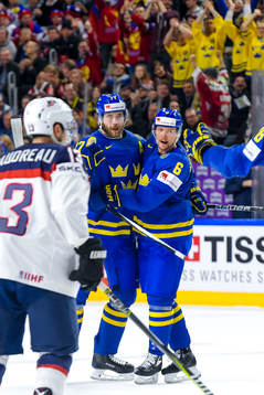 Sveriges Victor Hedman , Anton Strålman och Carl Klingberg