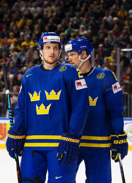 Sveriges Jonas Brodin och Anton Strålman