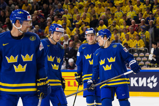 Sveriges Anton Strålman, William Karlsson, Joel Eriksson