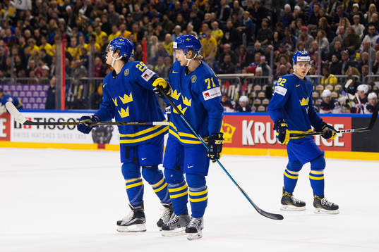 Sveriges William Nylander, William Karlsson och Joel