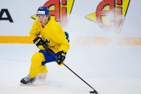 William Karlsson på Sveriges ishockeylandslags träning