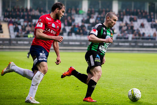 Örgrytes Johan Elmander och GAIS James Sinclair
