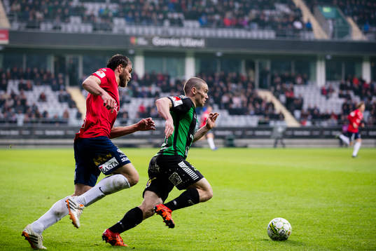 Örgrytes Johan Elmander och GAIS James Sinclair