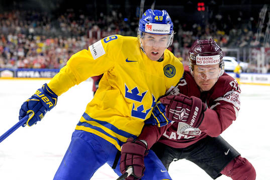 Sveriges Victor Rask och Lettlands Arturs Kulda
