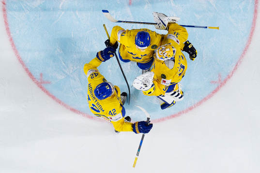 Sveriges Joakim Nordström, William Karlsson och målvakt