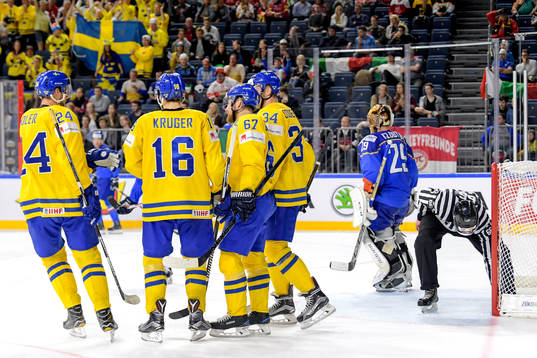 Alexander Edler, Marcus Krüger, Linus Omark och Carl