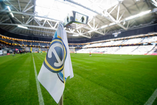 En hörnflagga med allsvenska loggan
