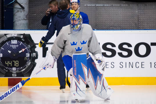 Målvakten Henrik Lundqvist på Sveriges ishockeylandslags