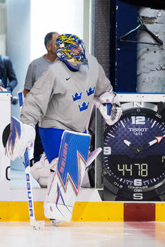 Målvakten Henrik Lundqvist på Sveriges ishockeylandslags
