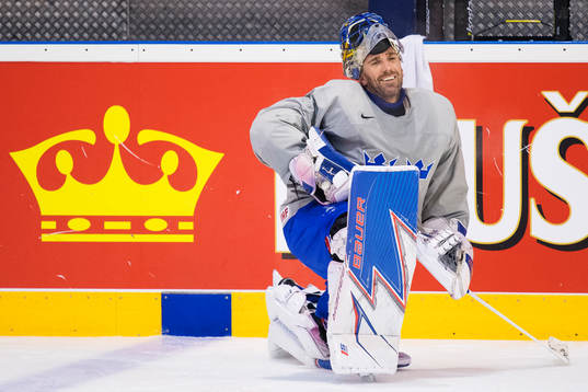 Målvakten Henrik Lundqvist på Sveriges ishockeylandslags