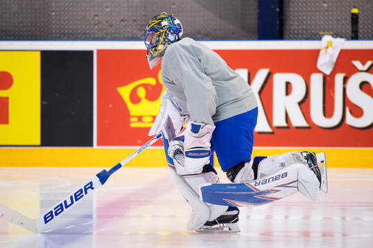 Målvakten Henrik Lundqvist på Sveriges ishockeylandslags